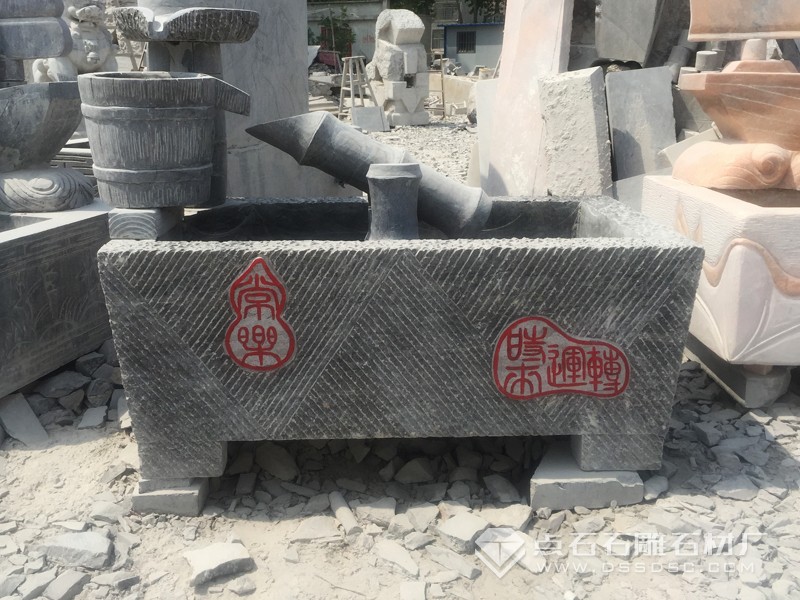 石雕幼品  石雕水车